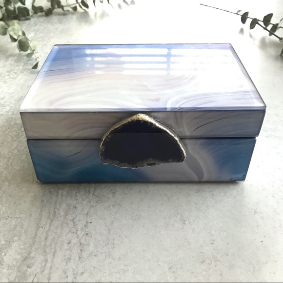 Other - Geode Handle Glass Jewelry Box